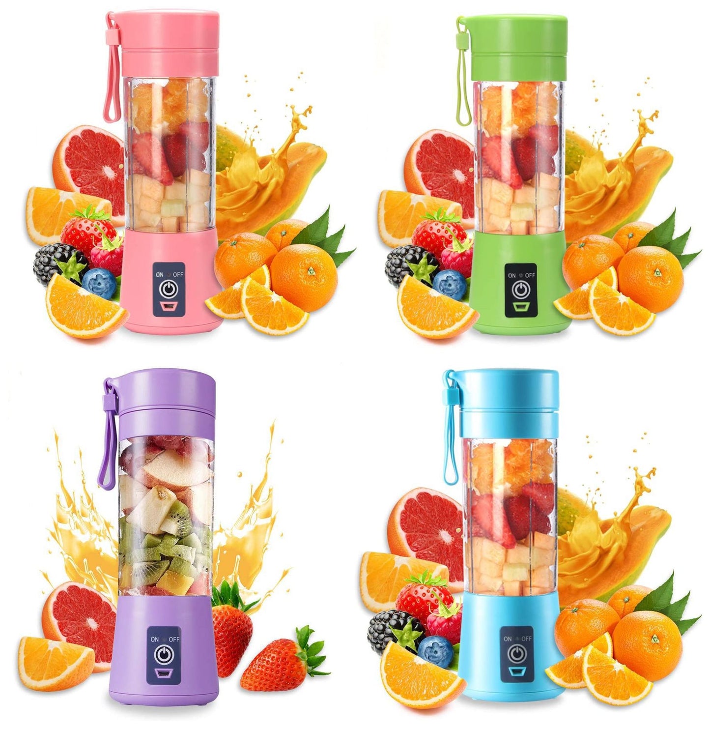 Portable Blender With USB Rechargeable Mini Kitchen Fruit Juice Mixer