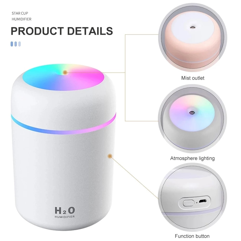 Portable  Electric Air Humidifier Aroma Oil Diffuser USB Cool mist sprayer